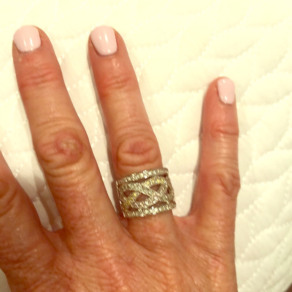 Pastel stone silver ring